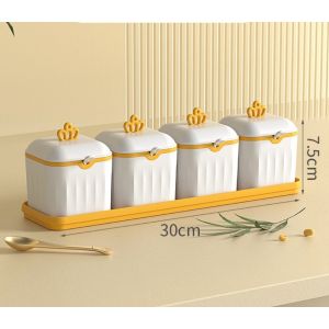 Crown Seasoning Pot Drawer Type Seasoning Box Set Condiment Storage Container Salt Monosodium Glutamate Preservation Box