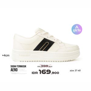 Aerostreet 37-40 Lily Natural Natural Hitam - Sepatu Sneakers Wanita