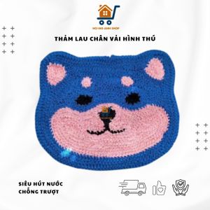 Thảm Lau Chân Dậm Chân Chùi Chân Bằng Vải Siêu Hút Nước Hình Động Vật Dễ Thương