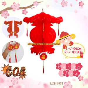 (1PCS) LAMPION IMLEK NENAS PVC ANTI AIR / LAMPION BULAT MERAH CHUN / GARLAND TARIK IMLEK FU / LAMPION 3 SUSUN 5 SUSUN / GANTUNGAN LENTERA LIPAT HIASAN IMLEK / RED LANTERNS CHINESE NEW YEAR PINEAPPLE HONEY COMB / NN7325