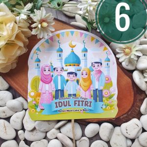 Topper Buket Idul Fitri Ramadan Bunga Bouquet Hiasan Puasa Mubarak Ucapan Lebaran Besar Jumbo Dekorasi