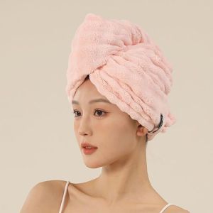 MLADEN Thickened and Lengthened Dry Hair Cap Microfiber Quick Dry Hair Towel Absorbent Shower Cap