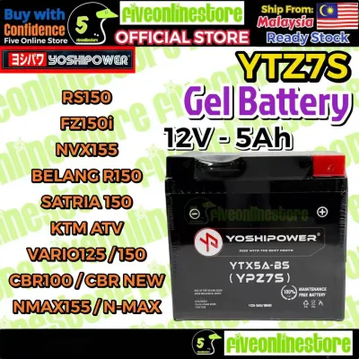 YTZ6V YTZ7S Bateri Motorsikal YOSHIPOWER + BATTERY Kering YTZ6 YTZ7 YTZ7V RS150 RSX150 NMAX NVX 155 Belang FZ150i Vario