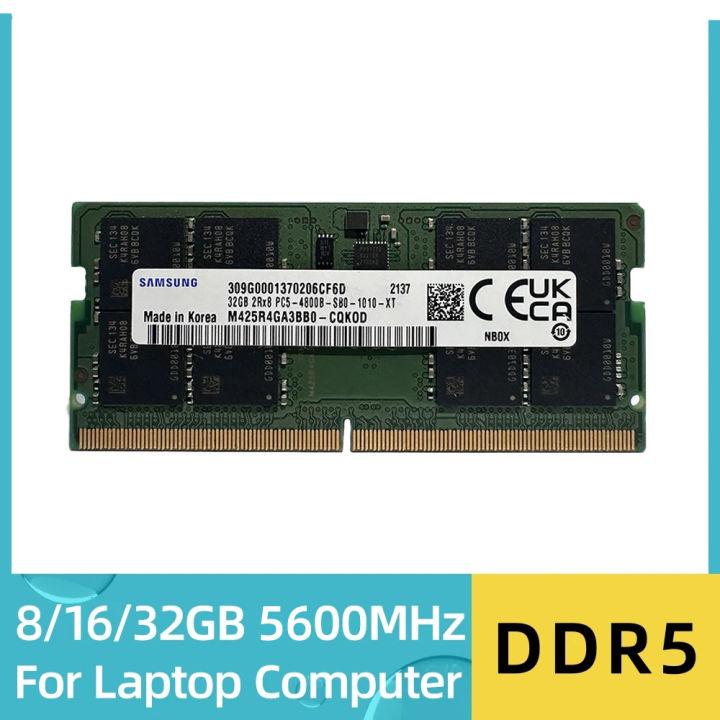 Samsung RAM 8GB 16GB 32GB DDR5 5600MHz SODIMM Laptop Memory
