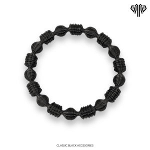 Gelang Pria Wire Stainless Steel Hitam Aksesoris Fashion Stylish Classic - GGWIRE
