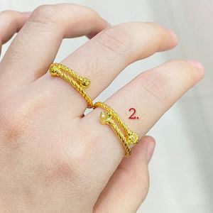 Cincin emas asli kadar 70 16k selisih lilit merica 2 baris love boba polos tanpa permata gold
