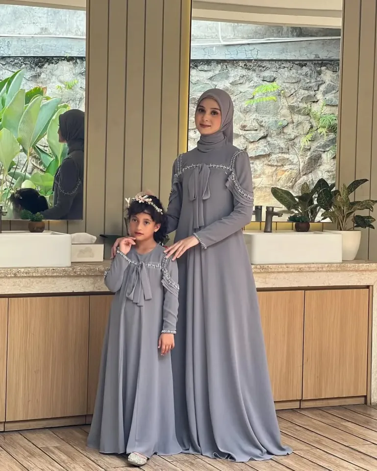 Sabyan Couple Dress Ibu dan Anak Dress Mom Kids 8-12 Thn
