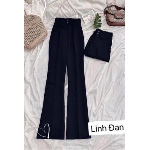 Quần Ống Loe 2 nút Cạp Cao Hack Dáng [Chính hãng] Form Chuẩn Chất Vitex dày dặn-mã 65B