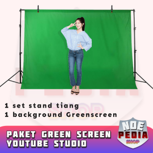 Stand Backdrop 300 x 200 Paket Studio Foto Tiang Background Green Screen