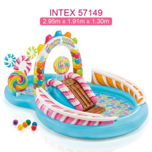 INTEX 57149Candy Zone Play Center Children Toy Play Ground Inflatable Kids Swimming Pool Water Slide Kolam Mandi (NP259)