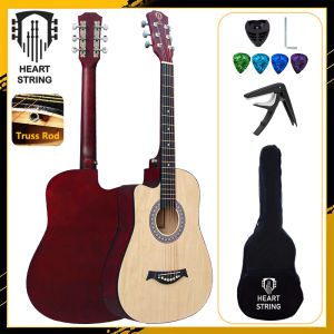 Heart String Left Handed Guitar with Truss Rod Beginner Low Action Acoustic Guitar Set for Adult Kid