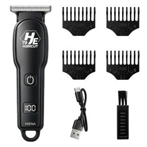 HIENA T9 Professional Hair Clipper for Men Original Rechargeable Hair Trimmer with LED Display Cordless Haircut Machine Set Heavy Duty