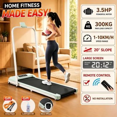 【UP+ Packing】3.8HP Electric Treadmill Machine Features 20° Slope Adjustment 1-18KM/H Variable Speed and User-Friendly Key Control for Home or Gym Use Treadmill