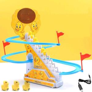 COD Mainan tangga bebek kuning tangga naik turun elektrik ada musik dan lampu free USB tidak perlu pakai baterai Toys