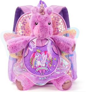 กระเป๋านักเรียนเด็ก✨กระเป๋านักเรียนตุ๊กตาการ์ตูน กระเป๋านักเรียนสำหรับเด็ก แจกตุ๊กตายูนิคอร์น สองสี เหมาะสำหรับเด็กอายุ 2-8 ปี