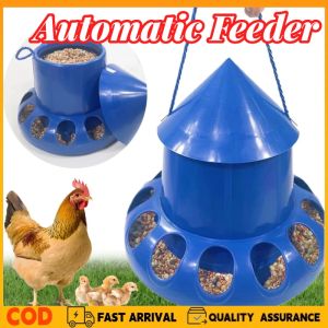 Poultry Automatic Feeder Leak-proof Plastic Feeding Trough with Cover for Farm Chicken Duck
