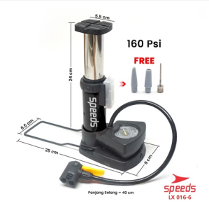 016-6 SPEEDS Pompa Ban Mini Foot Pump Portable High Pressure Pompa Angin Kaki Untuk ban mobil