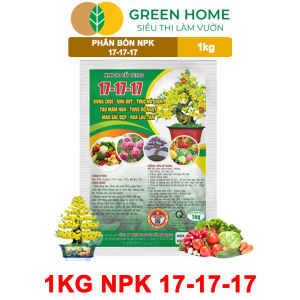 Phân Bón NPK 17-17-17 Greenhome Gói 1kg Bung Chồi Đọt Thúc Nút Kim Tạo Mầm Dưỡng Hoa