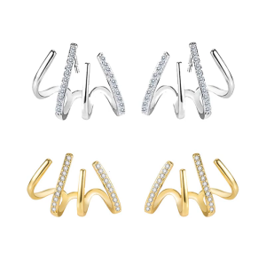 Zircon Earrings for Women Girls Stud Ear Earrings for Women Girls Luxury Minimalist Dainty Tiny Ear Wrap Earrings