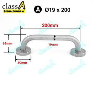 ClassAHW Stainless Steel Grab Bar Handle Black Handle Silver Handle Bathroom Safety Assist Hand Rail Pemegang Tandas Bilik Mandi