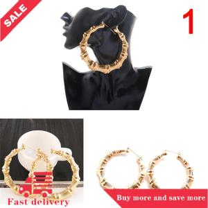 [COD] Large Bamboo Earrings Hip-Hop Earrings Ladies Hoop   Hoops Ear Circle