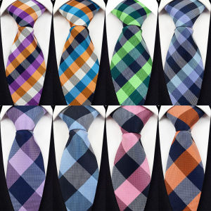 8 Cm Tie Men Gravatas Plaid Checks Neckties Stripes Novelty Design Wedding Party Neck Ties Mens Shirt Accessories Gravatas
