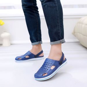 Summer Cave Shoes Mens Lazy Sandals Korean Edition Trendy Feet Covering Casual Shoes Mens Anti slip Lightweight Waterwading Beach Shoes