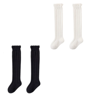 ถุงเท้าน่องกลางน่องสำหรับเด็กถุงเท้าผ้าฝ้ายสำหรับเด็กผู้หญิงยาวปานกลางถุงน่องสำหรับงานเลี้ยงประจำวัน