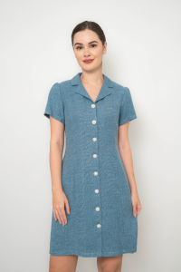 XARA Layla Full Front Button Tweed Shift Dress