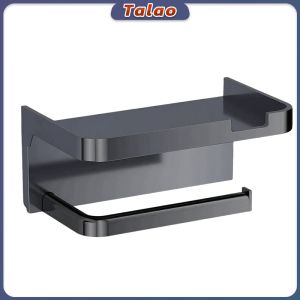 Talao Wall-Mounted Bathroom Tissue Holder Punch-free Plastic Household Storage Rack Supplies
