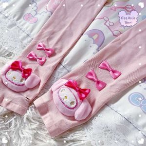BKKH Elastic For Girls Cute Arm Sunscreen Cover Cartoon Melody Ice Silk Cinnamoroll Women Arm Sleeves Sun Protection Cover Korean Arm Warmers Kuromi