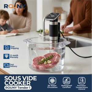 ROUNY  Sous Vide Machine 1300W – Precision Temp Control for Juicy Steaks PTC Safe Heating IPX7 Waterproof Stock in PH