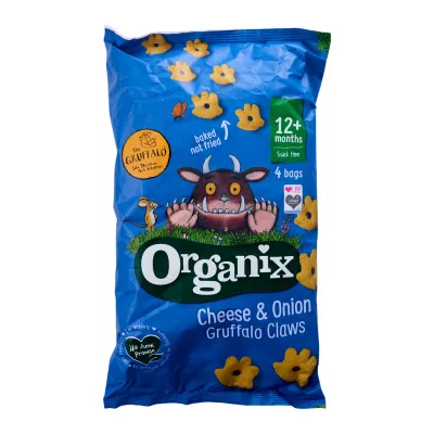 Organix Cheese And Onion Gruffalo Claws Toddler Snack Puffs Multipack 4X15G Baby Snacks