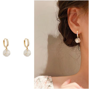 S925 Silver Needle Opal Earrings Korean Version High-end Design Womens Diamond-studded Earring