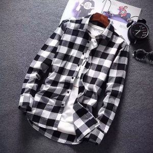 TAILOR เสื้อเชิ๊ตชายลายสก็อตตัดเย็บแขนยาวฤดูใบไม้ผลิและฤดูร้อนรัฟเฟียนเสื้อเชิ้ตผู้ชายแดงหล่อนักเรียนวัยรุ่นเสื้อคลุมรัดรูปสำหรับบุรุษเพรียวบาง