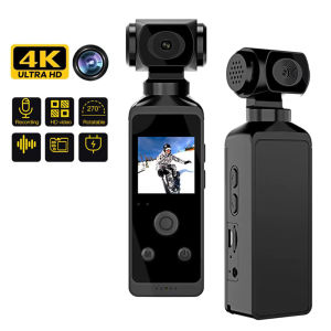 4K HD Wifi Mini Action Camera Waterproof 270° Rotatable Pocket Sports Cam Anti Shake for Travel Bicycle Driver Recorder