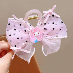 Kẹp nơ gạc hai mặt Sanrio Kuromi Melody Cinnamoroll Kẹp cá mập lớn 2026 Kẹp Càng Cua Phụ Kiện Tóc Bé Gái