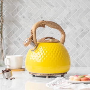 Camping Kettle Wood Handle Whistling Kettle 3L Boiling Kettle Stainless Steel Water boiling cooker