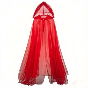Play as Scarlet Witch Halloween Cloak cos Long mesh hooded cape with a cool and edgy design perfect for a dark aesthetic