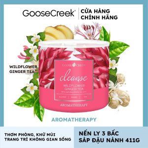 Nến ly 3 bấc sáp đậu nành Aromatherapy Goose Creek (411g) - Wildflower Ginger Tea