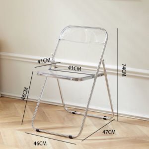 Modern Minimalism Folding Chair With Back Rest Transparent Foldable Coffee Chair Office Chair  Bedroom Living Room Home Chairs Nordic Dining Chair Foldable Chair For Study Table