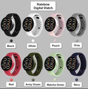 JAM TANGAN DIGITAL ANTI AIR MURAH RAINBOW WATCH KARET SPORT LED PRIA WANITA COUPLE HIGH QUALITY COD