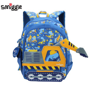 Australia smiggle original childrens schoolbag boys excavating machinery modeling backpack 14 inch Kids shoulder bags 3-7 year