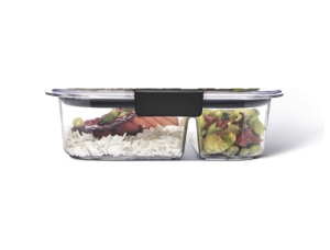 Rubbermaid Brilliance 2 compartment Airtight Food Container Set | Meal Prep Lunchbox BPA Free