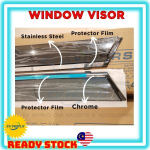 【B212 READY STOCK】Premium BYD Seal Stainless Steel Window Visors Air Press Window Door Visor Acrylic Rain Deflector