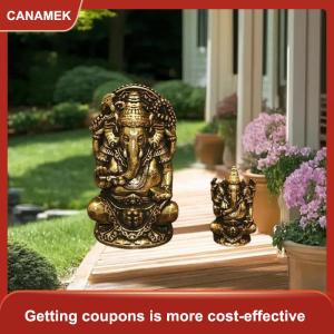 【CANAMEK】 1 3pcs Châu Á Ấn Độ Thái Lan voi Thiên Chúa hình điêu khắc mini cổ điển đồng thau Ganesha tượng nhà văn phòng bàn trang trí trang trí quà tặng