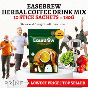 EaseBrew Herbal Coffee Original for Immune System Support Heart & Sugar Health 10 Sachets = 180g