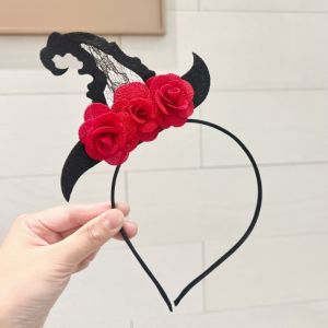 CROSSTIME Pumpkin Halloween Flower Headband Witch Spider Ghost Festival Headpiece Hair Accessory Bowknot Halloween Party Hair Hoop Kids Children Adult