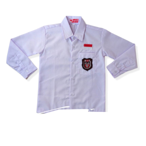 Baju Putih Seragam SD Lengan Panjang Bahan Oxford Tebal Bet Bordir
