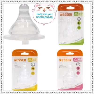 [CHÍNH HÃNG]Núm Vú Cổ Rộng Wesser Siêu Mềm 1 Vỉ 2 Cái Đủ Size S M L